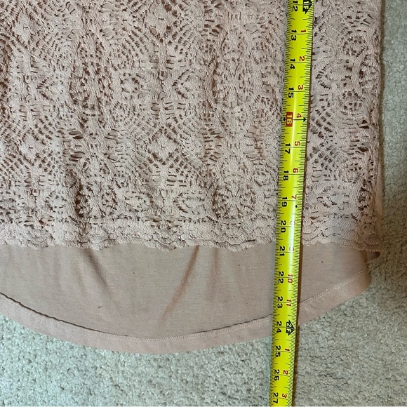 Xhilaration Crochet Pink Lined Short Sleeve Top Women’s Size XS - Picture 9 of 9